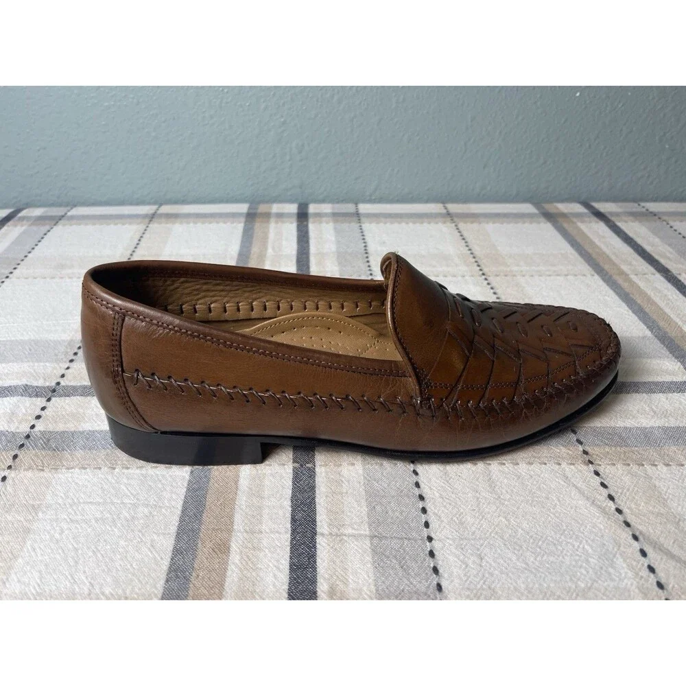 FLORSHEIM Weave “Bridgeport” Loafers Men’s Size 10.5 EEE Brown Style #18341